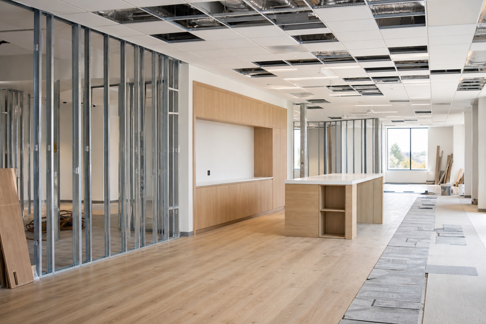 Timber joinery in a commercial interior